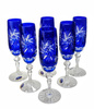 Cobalt crystal champagne glasses 170ml Olive Mill