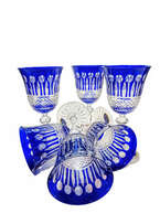 Cobalt crystal wine glasses 170 ml French