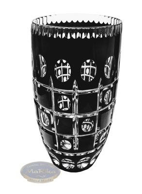 Black crystal vase