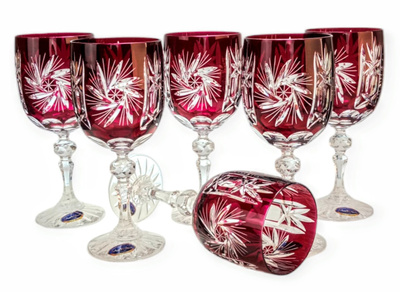 Ruby crystal wine glasses 240 ml Olive Mill