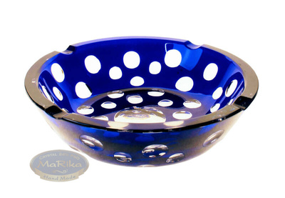 Cobalt crystal ashtray Dot