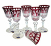 Ruby crystal liqueur glasses 60 ml French