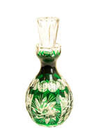 Emerald crystal perfume decanter Olive Mill