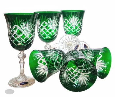 Emerald crystal wine glasses 220 ml Pineapple