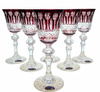 Ruby crystal liqueur glasses 60 ml French
