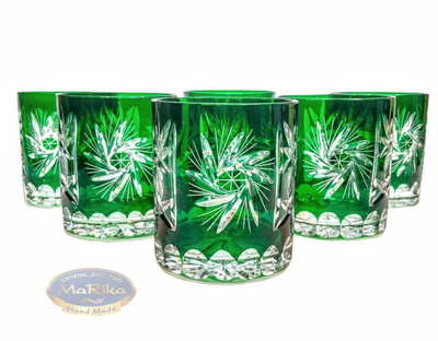 Emerald crystal whisky glasses 280ml Olive Mill