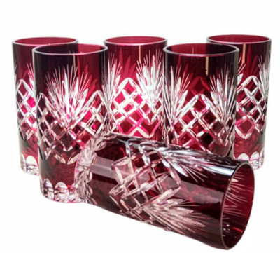Ruby crystal water and drink glasses 320 ml Pineapple