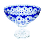 Praha cobalt crystal legged bowl