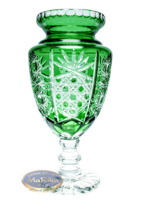 Emerald crystal vase on foot Brilliant