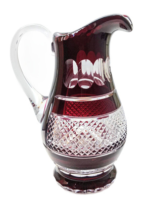 Rubinowy kryształowy dzbanek 1500ml Krateczka