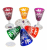 Coloured crystal vodka glasses 30 ml Olive Mill