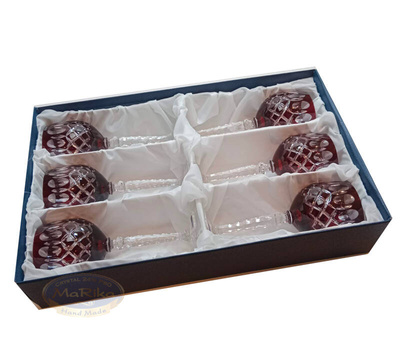 Ruby crystal wine glasses 280ml Crate Olive