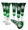 Emerald crystal champagne glasses 170ml Olive Mill