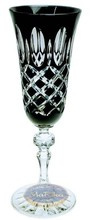 Black crystal champagne glasses 150ml Crate Olive