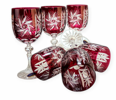Ruby crystal wine glasses 240 ml Olive Mill