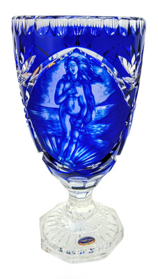 Grawerowany kryształowy wazon 30 cm Narodziny Wenus