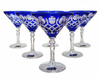 Kobaltowe kryształowe Martini 110 ml Krata Oliwka