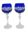 Kobaltowe kryształowe kieliszki do wina 2 szt