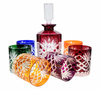Set di whisky in cristallo colorato Olive Crate