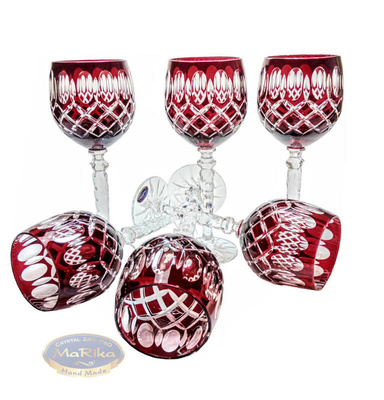 Ruby crystal wine glasses 280ml Crate Olive