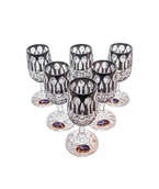 Black crystal vodka glasses 25ml French