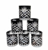 Black crystal whisky glasses Pineapple 6 pieces