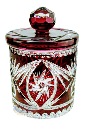 Rubinowa kryształowa misa 16 cm Młynek Oliwka