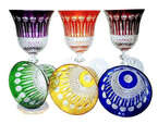 Coloured crystal wine glasses 280 ml French