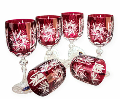 Ruby crystal wine glasses 240 ml Olive Mill