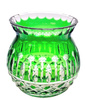 Emerald crystal vase 16 cm French