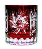 Ruby crystal whiskey glasses 280 ml Olive grinder