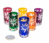Coloured crystal vodka glasses 30ml