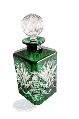 Szmaragdowa kryształowa karafka do whisky Ananas 700 ml