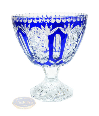 Cobalt crystal legged bowl 20 cm THC