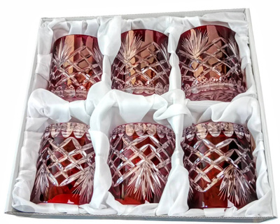 Ruby crystal whisky glasses 280ml Pineapple