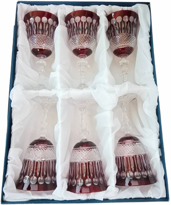 Ruby crystal wine glasses 220ml French