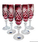 Ruby crystal champagne glasses 150ml Pineapple
