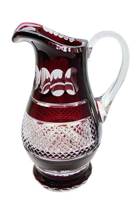 Rubinowy kryształowy dzbanek 1500ml Krateczka