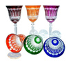 Coloured crystal wine glasses 280 ml French