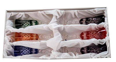 Kolorowe kryształowe kieliszki do szampana 150ml Ananas