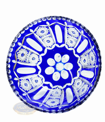 Kobaltowa kryształowa misa na owoce 25cm