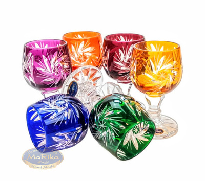 Coloured crystal vodka glasses 40 ml