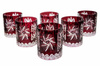 Ruby crystal whiskey glasses 280 ml Olive grinder