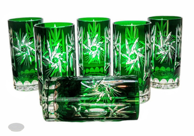 Emerald crystal water glasses 320ml Olive Mill