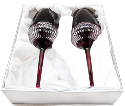 Ruby crystal wine glasses, 2 pcs