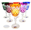Coloured crystal wine glasses 220ml Crate Olive