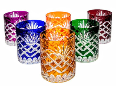 Colour crystal glasses for whisky 280ml