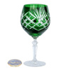 Szmaragdowe  kryształowe kieliszki do wina 280 ml Ananas