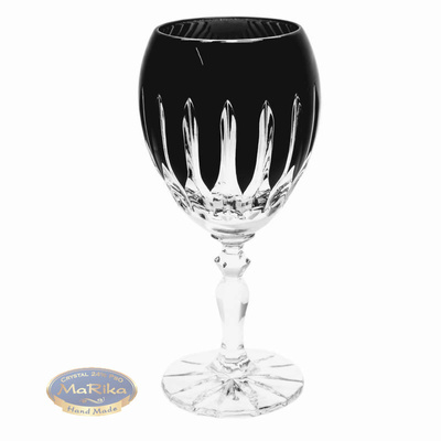 Black crystal liqueur glasses 60ml Line 6 pieces