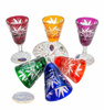 Coloured crystal vodka glasses 30 ml Olive Mill